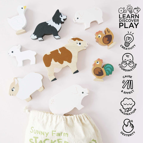 Farmyard Wooden Stacking Toy - Le Toy Van