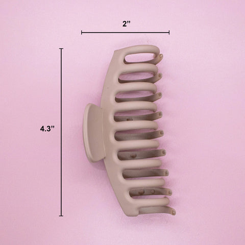 Large Round Matte Hair Claw Clip - Khaki