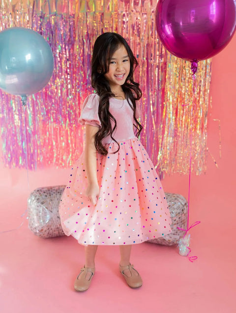 Diana Dress - Soft Pink Confetti