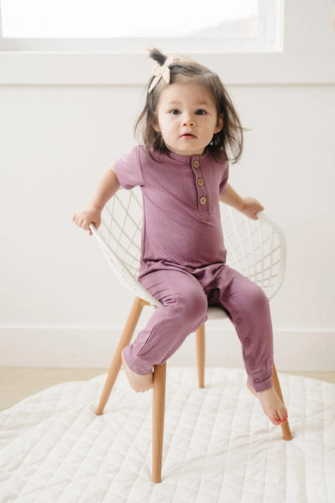 White Bamboo Henley Romper