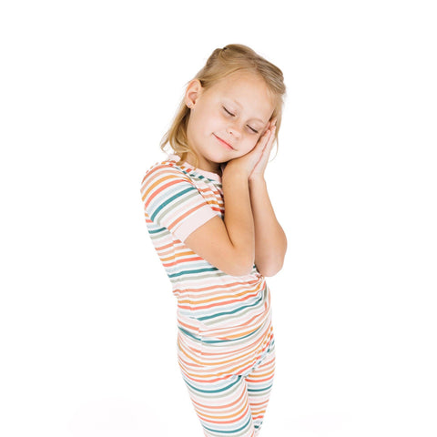 Sunset Stripes Kids Bamboo Pajama Set