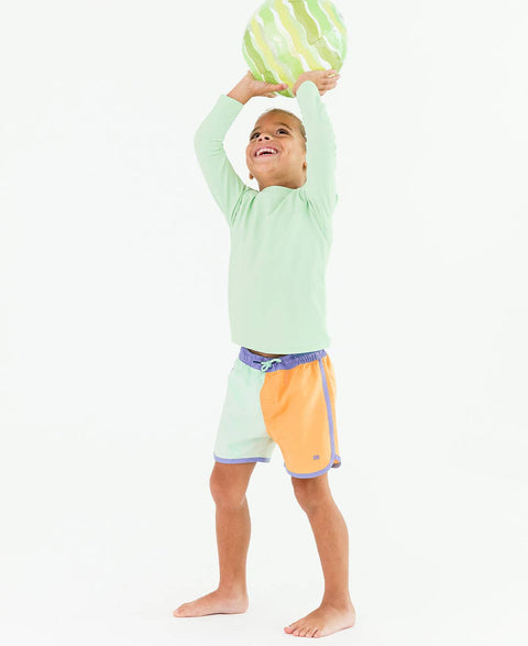 Periwinkle, Green, & Ginger Swim Trunks