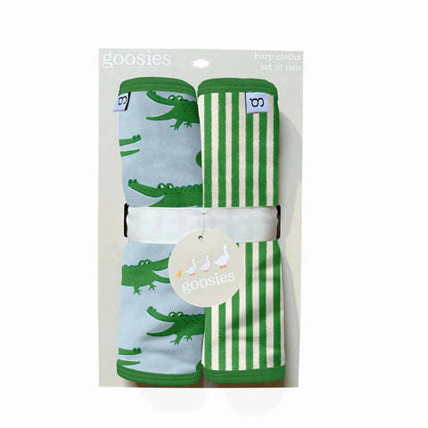 Blue Alligators Burp Cloth Set