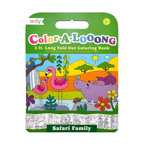 Fold Out Coloring Book - Safari Family - OOLY