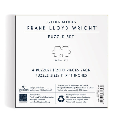 Frank Lloyd Wright Textile Blocks Set of 4 Puzzles - Chronicle Books