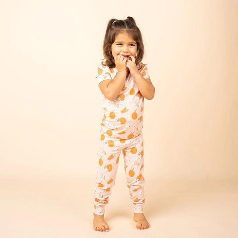 Freshly Squeezed Oranges Kids Bamboo Pajama Set - Emerson and Friends