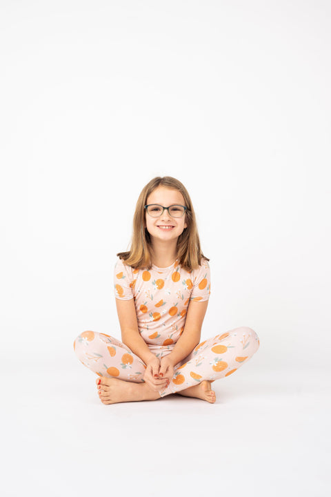 Freshly Squeezed Oranges Kids Bamboo Pajama Set - Emerson and Friends