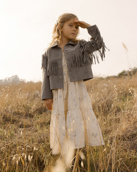 Fringe Jacket | Dusty Blue - Rylee + Cru