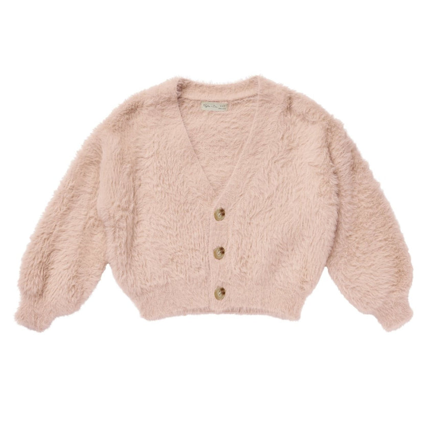 Fuzzy Cardigan Blush Butterbugboutique