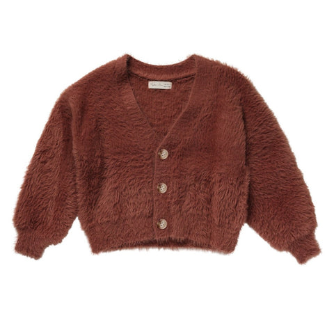 Fuzzy Cardigan | Brick - Rylee + Cru