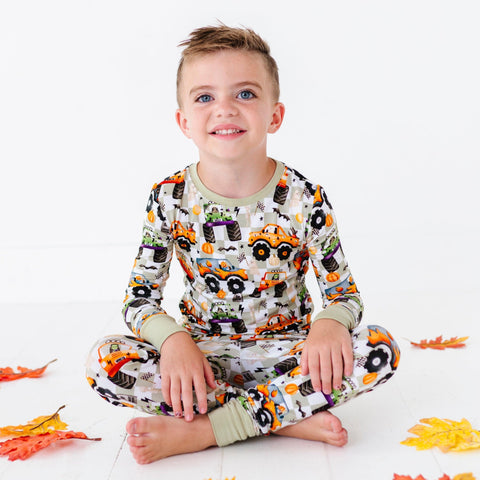 Ghost Rider Halloween Kids Bamboo Pajamas - Kiki + Lulu