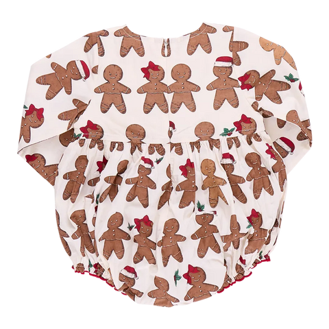 Gingerbread Cookie Baby Girls Hermoine Bubble - Pink Chicken