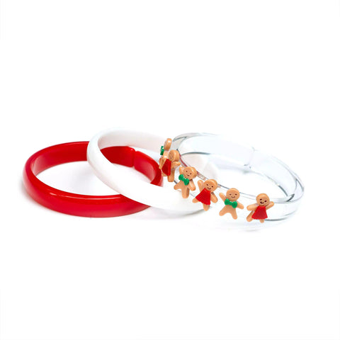 Gingerbread Holiday Bangle Bracelet Set - Lilies & Roses NY