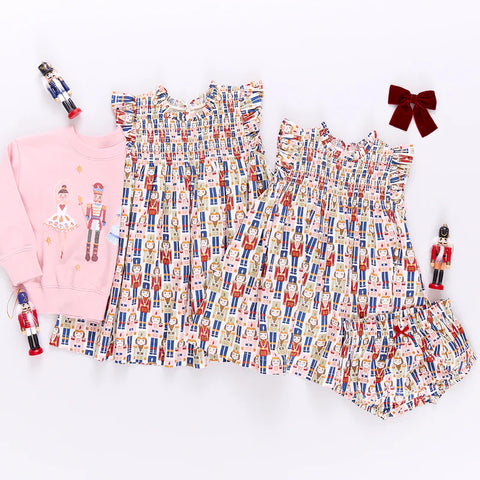 Vintage Nutcracker Baby Girls Stevie Dress Set