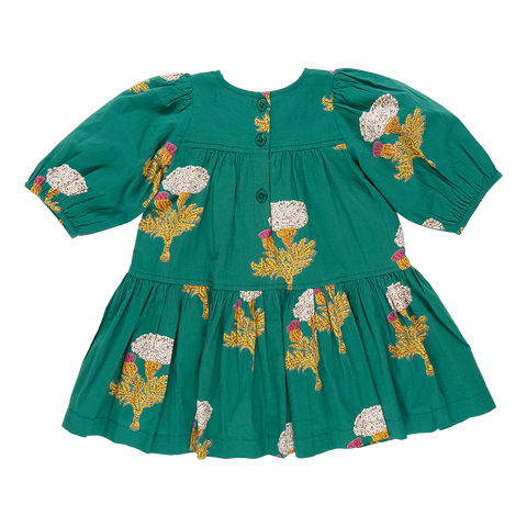 Girls Fiona Dress - Emerald Marigold - Pink Chicken