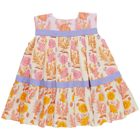 Girls Krista Dress - Gilded Floral Mix - Pink Chicken