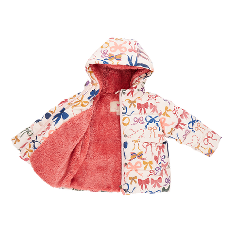 Girls Pete Puffer - Bows On Bows Pink - Pink Chicken