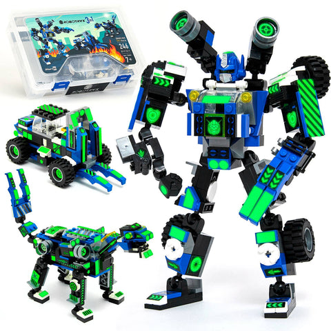 Glow in the Dark Build Your Robot Kit (Blue) - JitteryGit