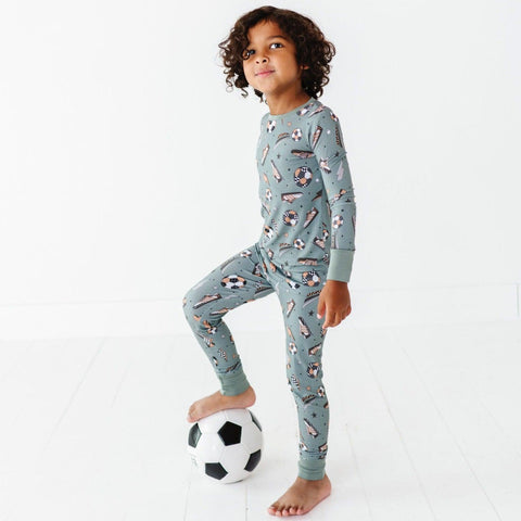 Goal Hard or Go Home Soccer Kids Bamboo Pajamas - Kiki + Lulu