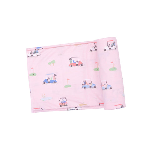Golf Carts Pink Swaddle Blanket - Angel Dear