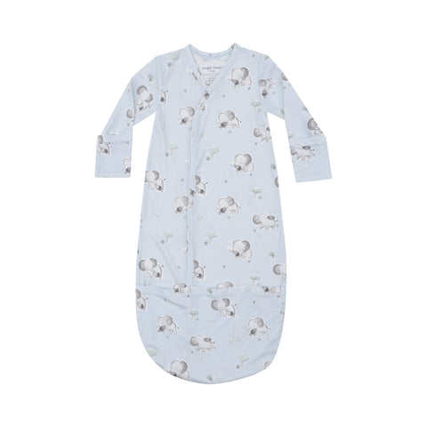 Gray Elephants Blue Bundle Gown - Angel Dear