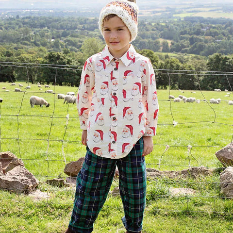 Green Tartan Boys Jackson Pant - Pink Chicken