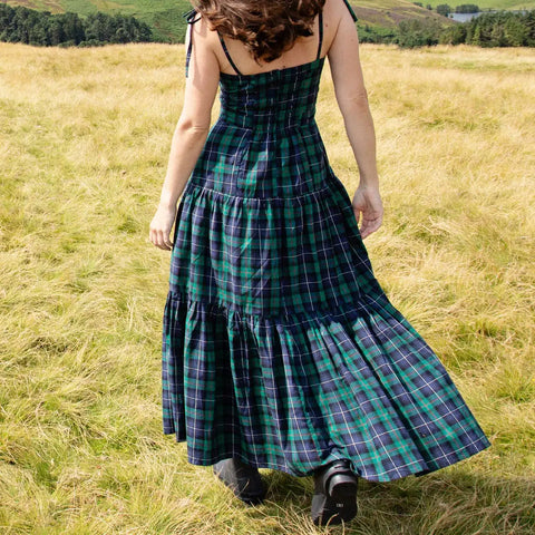 Womens Marilyn Dress - Green Tartan Womens Marilyn Dress - Green Tartan