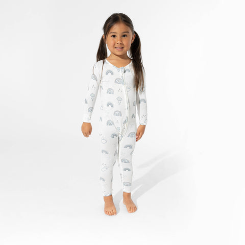 Grey Rainbow Bamboo Convertible Footie Pajama - Bellabu Bear