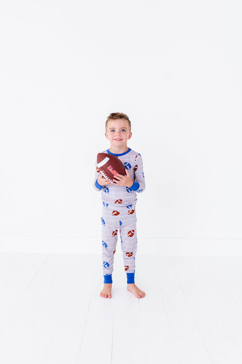 Gridiron Grind Kids Bamboo Pajamas - Kiki + Lulu