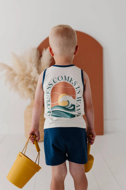 Happiness Comes in Waves Boy's Tank Top - Babysprouts