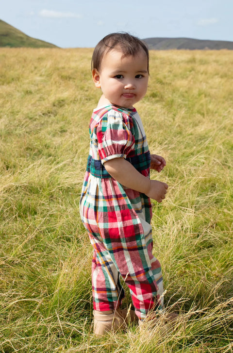 Holiday Tartan Baby Girls Ruby Jumper - Pink Chicken