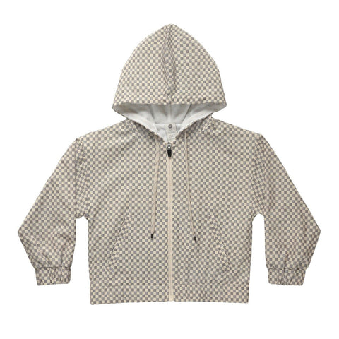 Hooded Windbreaker Grey Micro Check from Play x Play