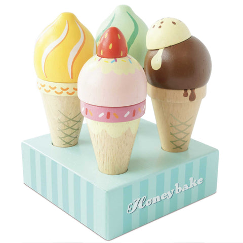 Ice Cream Cones Wooden Toy Set - Le Toy Van