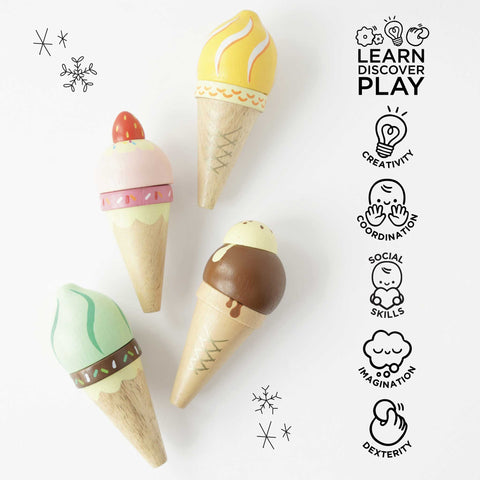 Ice Cream Cones Wooden Toy Set - Le Toy Van