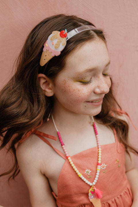 Ice Cream Glitter Gold Headband - Lilies & Roses NY