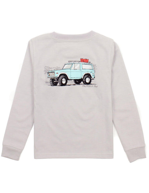 Ice Grey 4x4 Long Sleeve Boys Shirt - Properly Tied