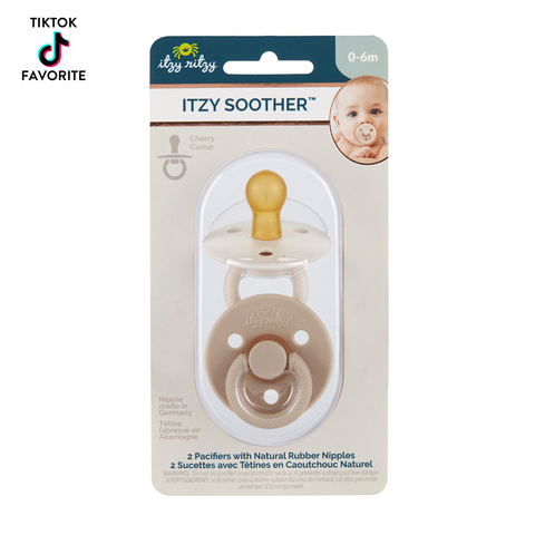 Itzy Soother™ Rubber Pacifier Set: Coconut + Toast - Itzy Ritzy