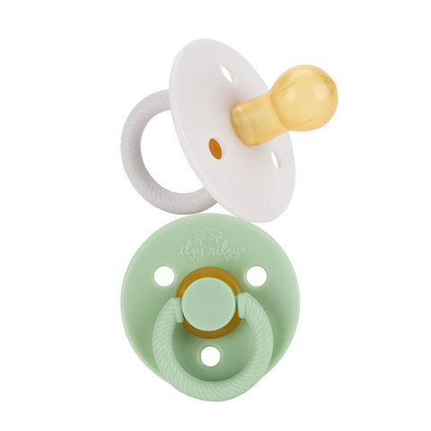 Itzy Soother™ Rubber Pacifier Set: Mint + White - Itzy Ritzy