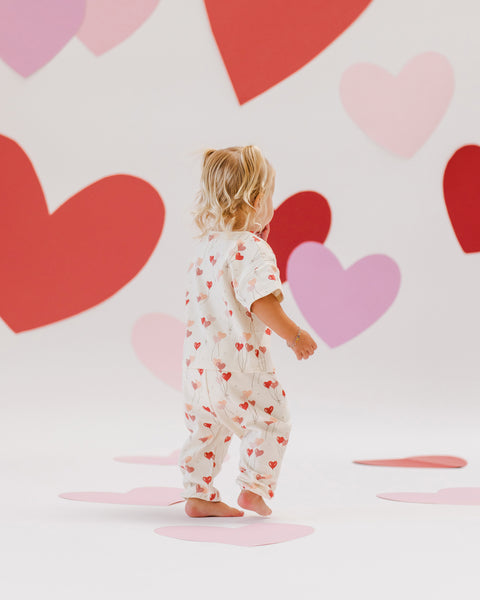 Jersey Tee + Pant Set || Heart Balloons - Quincy Mae