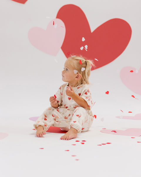 Jersey Tee + Pant Set || Heart Balloons - Quincy Mae