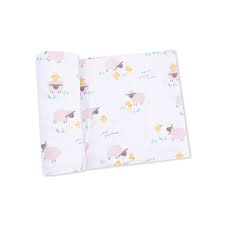 Bamboo Swaddle Blanket - Just Hatched in Pink