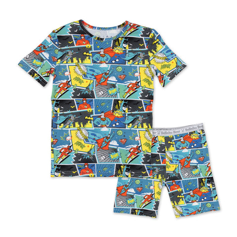 Justice League Heroes Kids Bamboo Short Set - Bellabu Bear