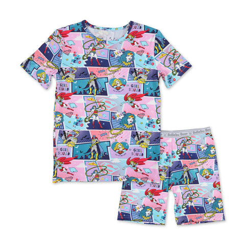 Justice League Heroines Kids Bamboo Short Set - Bellabu Bear