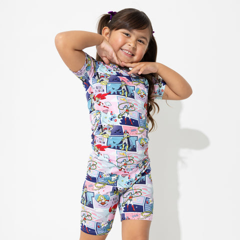 Justice League Heroines Kids Bamboo Short Set - Bellabu Bear