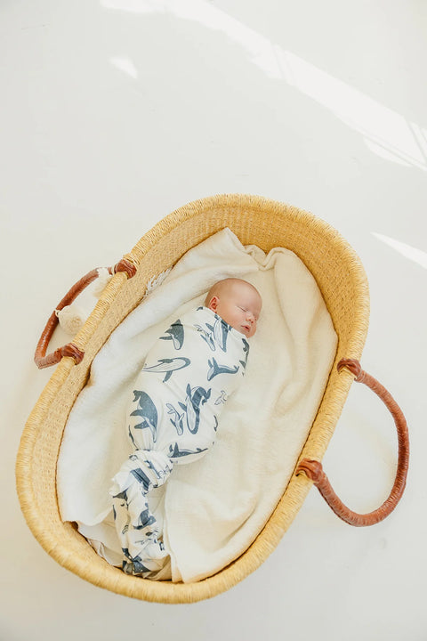 Knit Swaddle Blanket - Cove - Copper Pearl