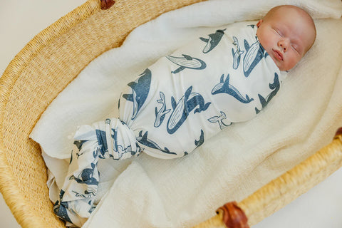 Knit Swaddle Blanket - Cove - Copper Pearl