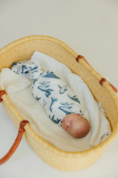 Knit Swaddle Blanket - Cove - Copper Pearl