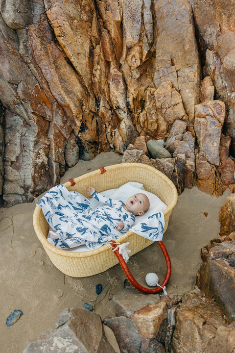 Knit Swaddle Blanket - Cove - Copper Pearl