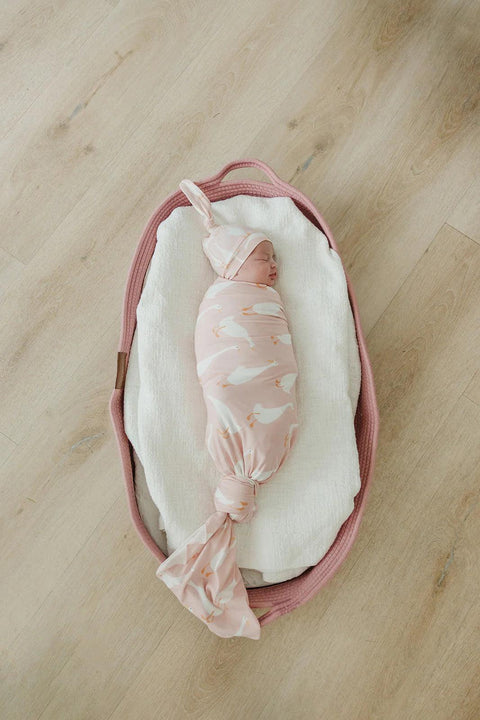 Knit Swaddle Blanket - Goosie - Copper Pearl