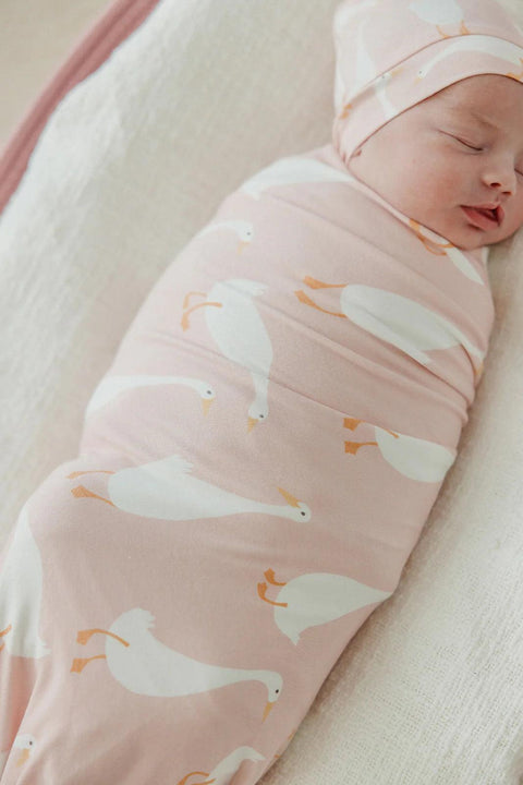 Knit Swaddle Blanket - Goosie - Copper Pearl